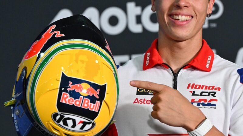 Diogo Moreira Reveals Ayrton Senna Tribute Helmet for Home MotoGP Round